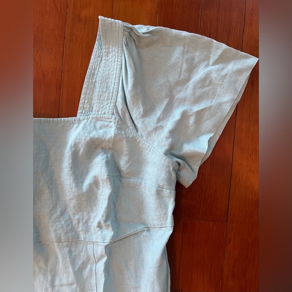 NWT Madewell Plus Square-Neck Mini Dress in 100% Linen - 2X Blue Heron - Picture 10 of 10